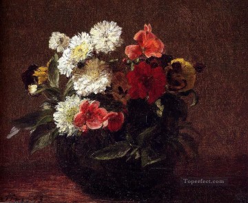 Flores Painting - Flores en una vasija de barro pintor de flores Henri Fantin Latour